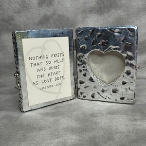 Photo Picture Frame Book 1997 Frameology Hammered Silver Heart Umberto Eco Quote